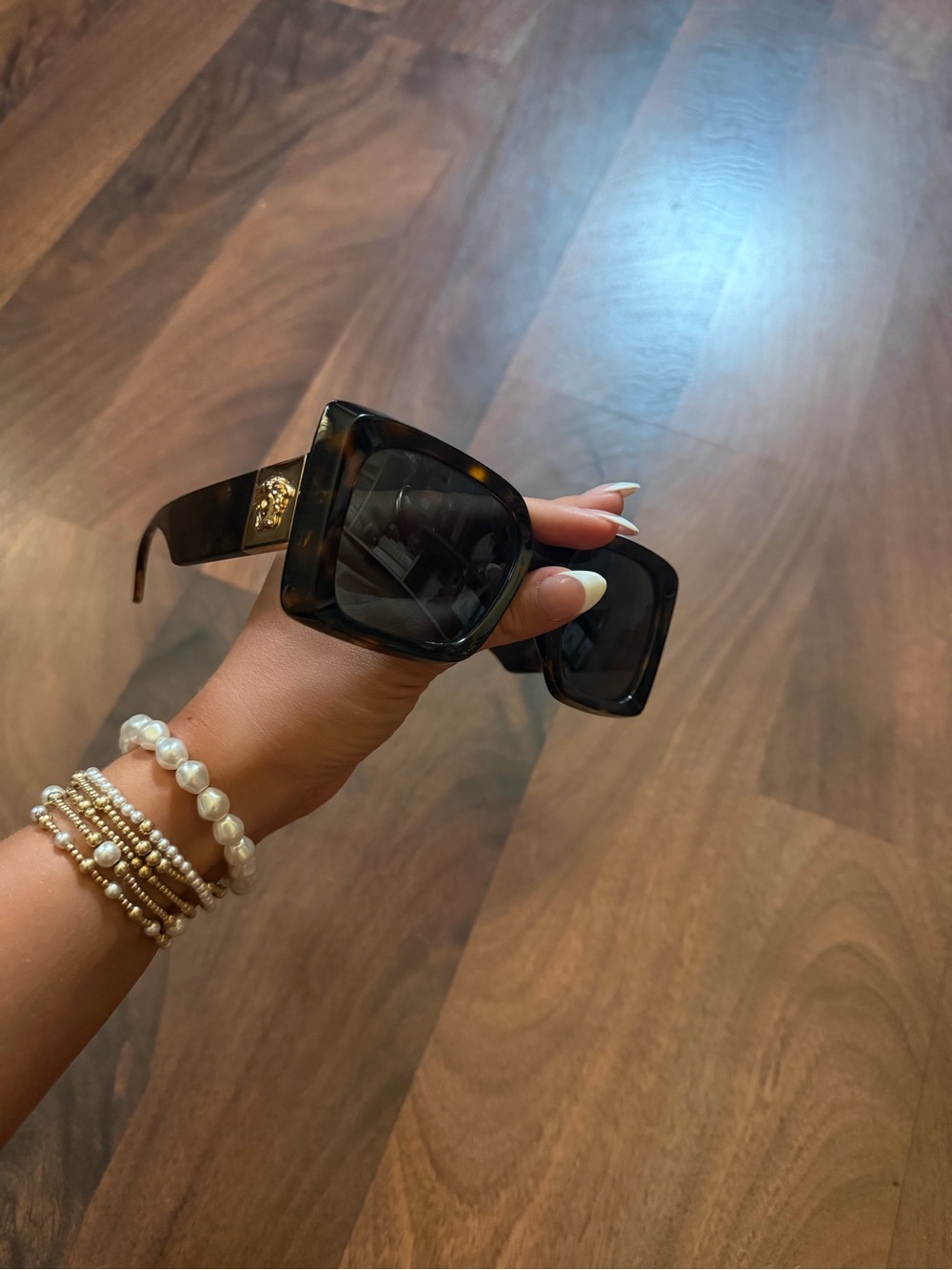 Tortoiseshell Square Frame Versace Sunglasses